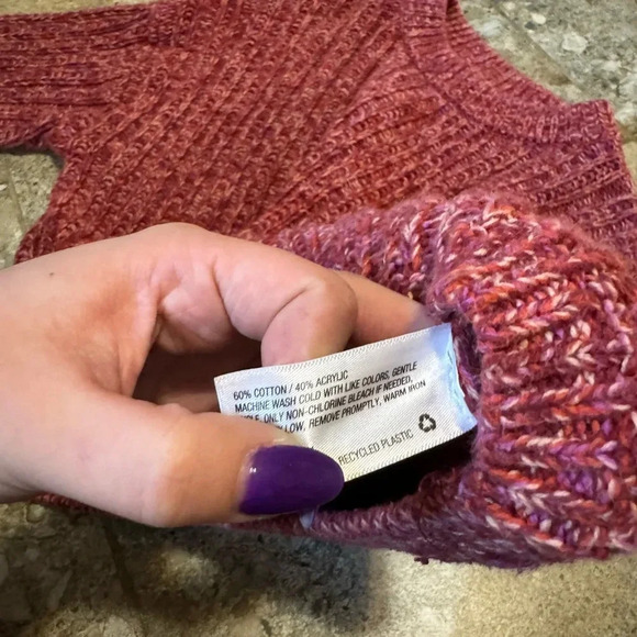 universal thread pink chunky knit sweater - Picture 6 of 6